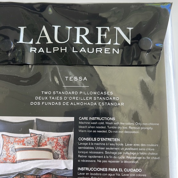 New Ralph Lauren Tessa White Navy 2 Standard Pillowcases. $150